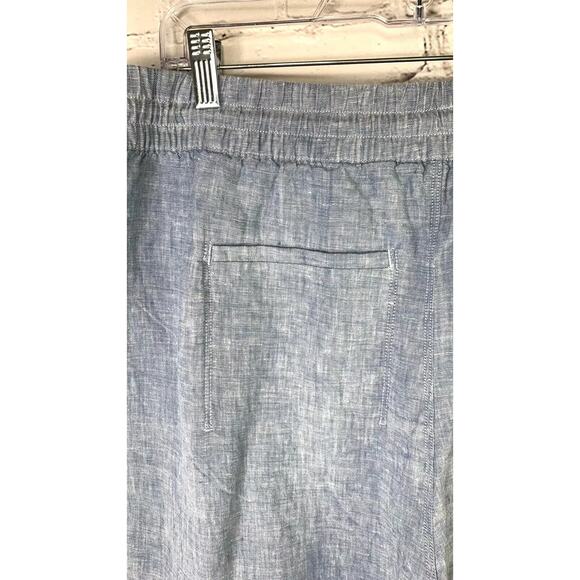 Athleta Retreat Linen Wide Leg Pant Chambray Blue - 8 - Picture 8 of 8